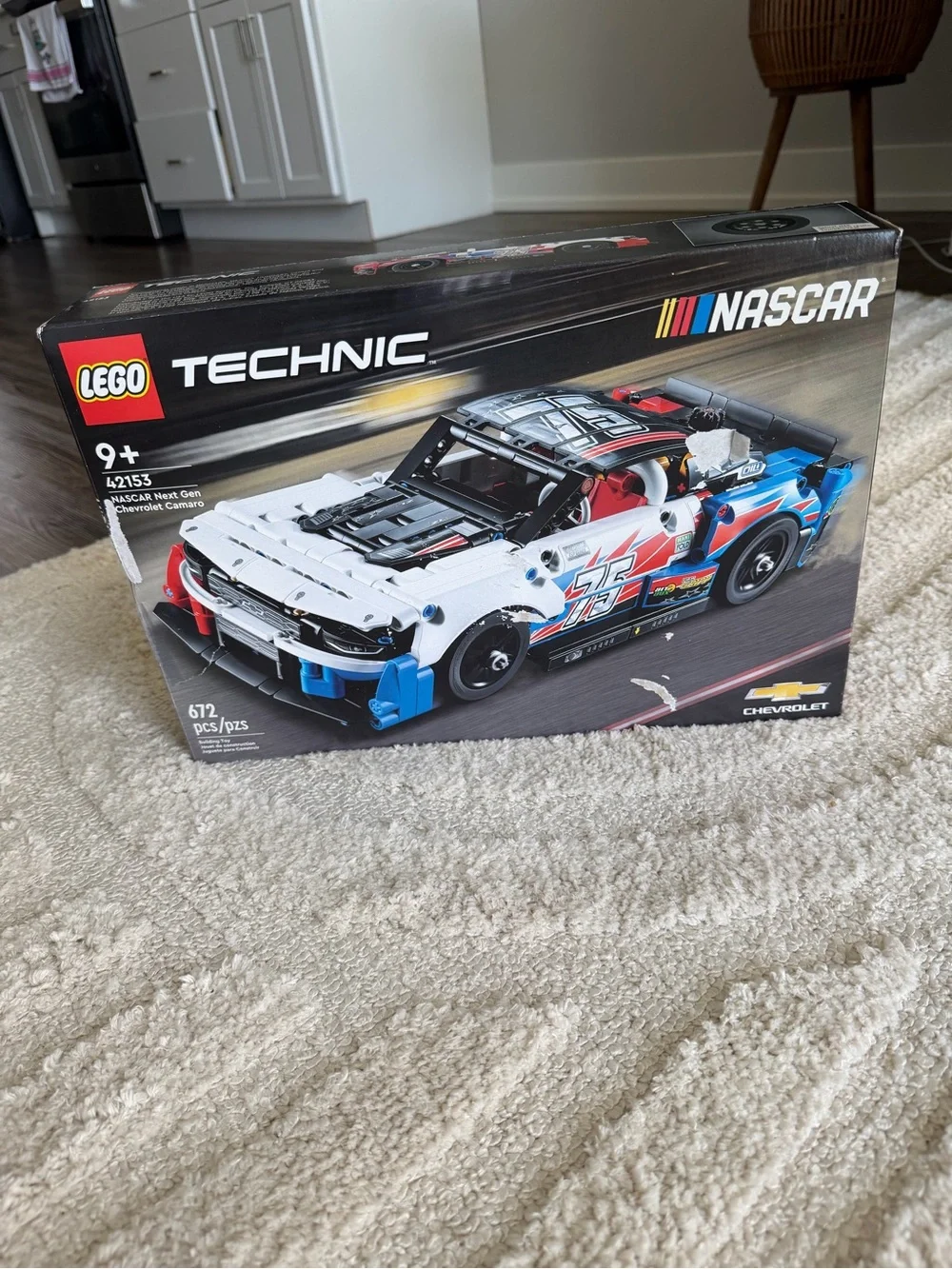 NASCAR Chevrolet Camaro Race Car Building Set - White/Blue/Red